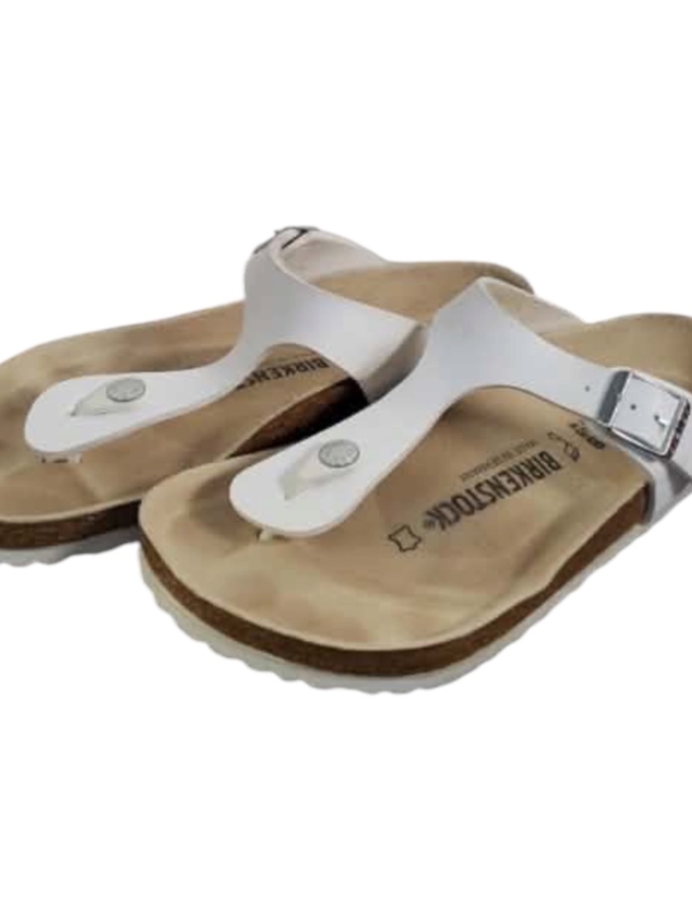 Birkenstock Gizeh Birko-Flor White Thong Sandals Womens Size 38 L7 US 7-7.5⁠